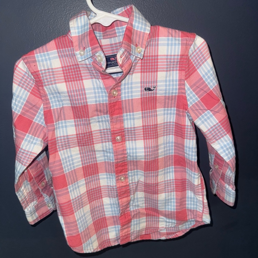 Vineyard Vines Kids Plaid Shirt - Red and Blue